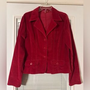 SO Raspberry Corduroy Button-Front Blazer